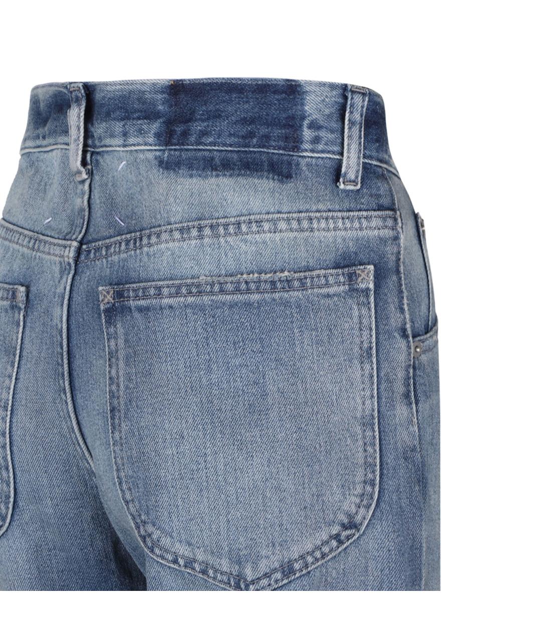 MAISON MARGIELA Синие хлопковые прямые джинсы, фото 4