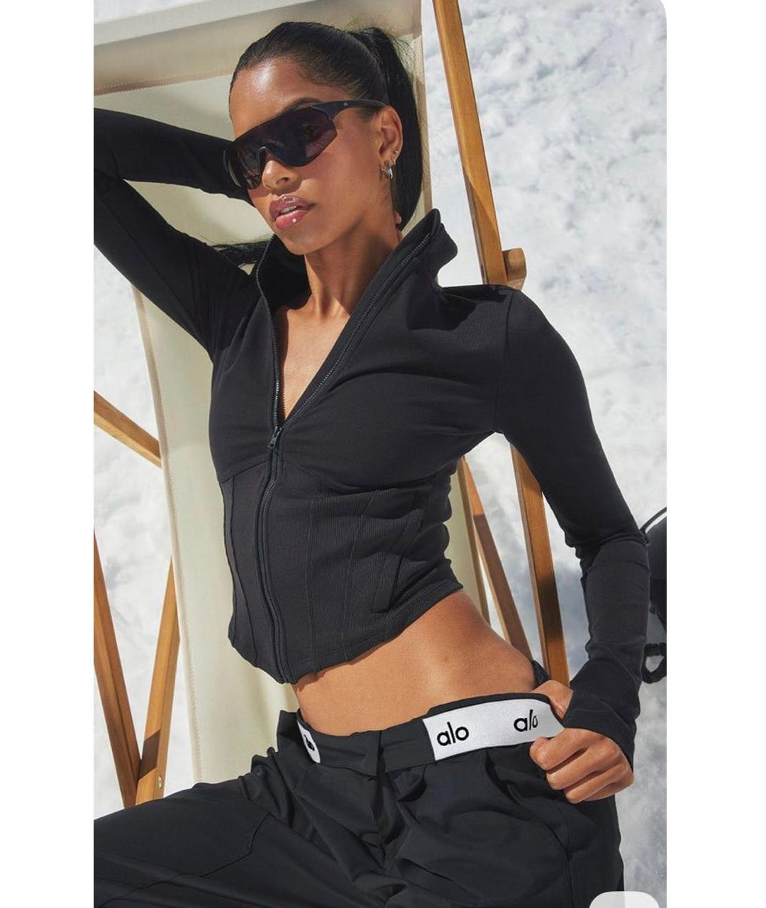 ALO YOGA Черная спортивная куртка, фото 5