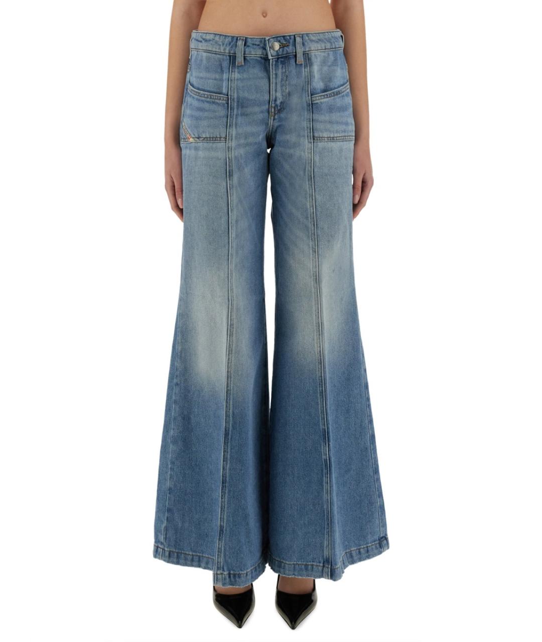 DIESEL Синие хлопковые прямые джинсы, фото 2