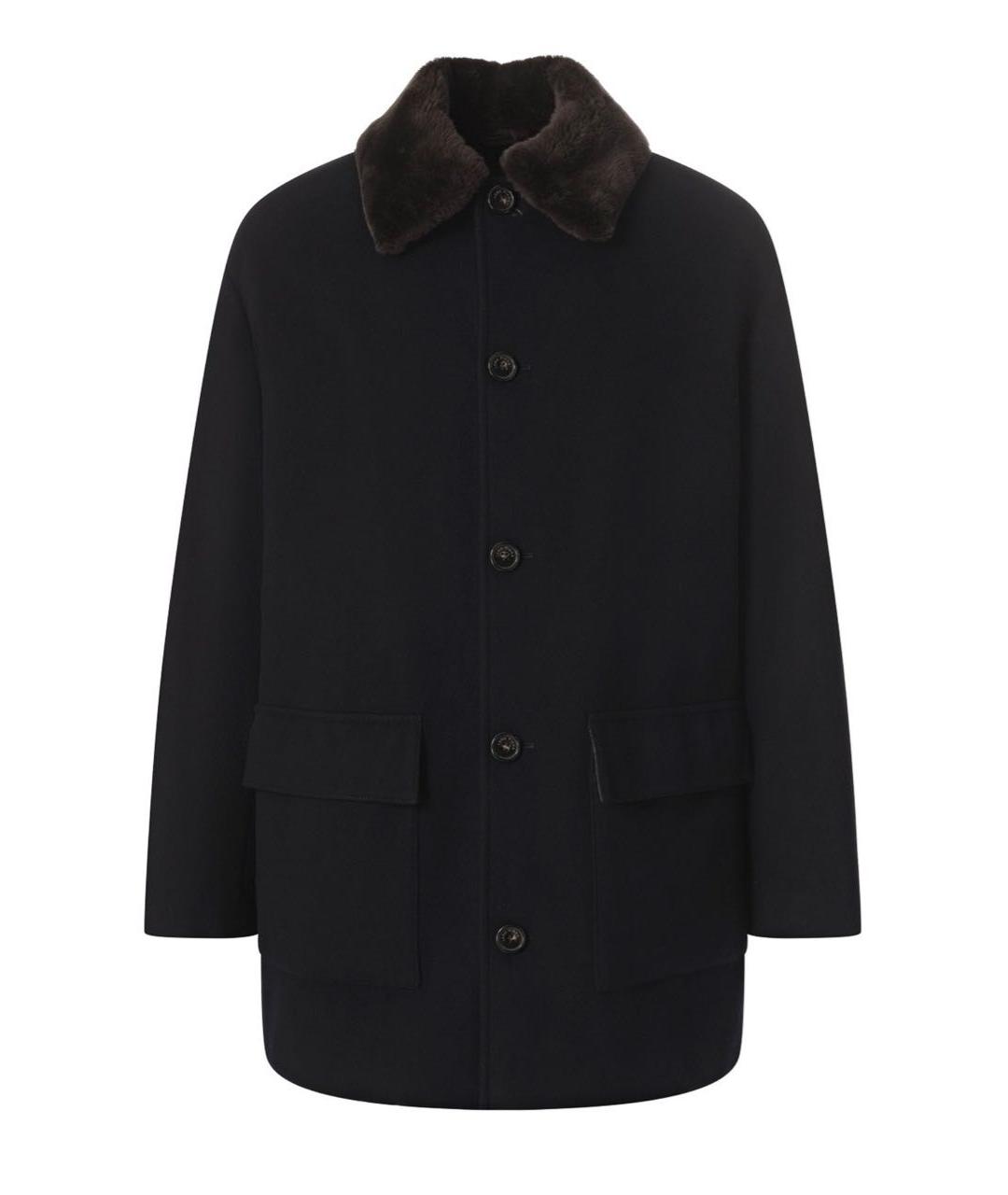 LORO PIANA Темно-синее кашемировое пальто, фото 1