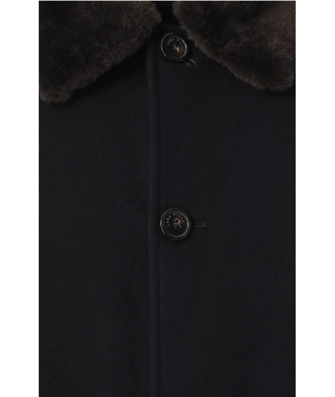 LORO PIANA Темно-синее кашемировое пальто, фото 3