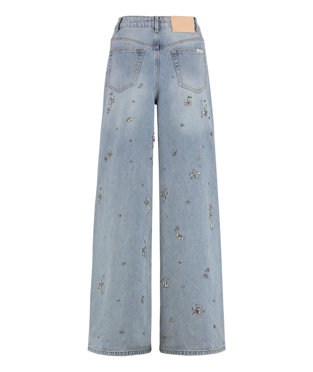 SELF-PORTRAIT Голубые хлопко-полиэстеровые прямые джинсы, фото 2