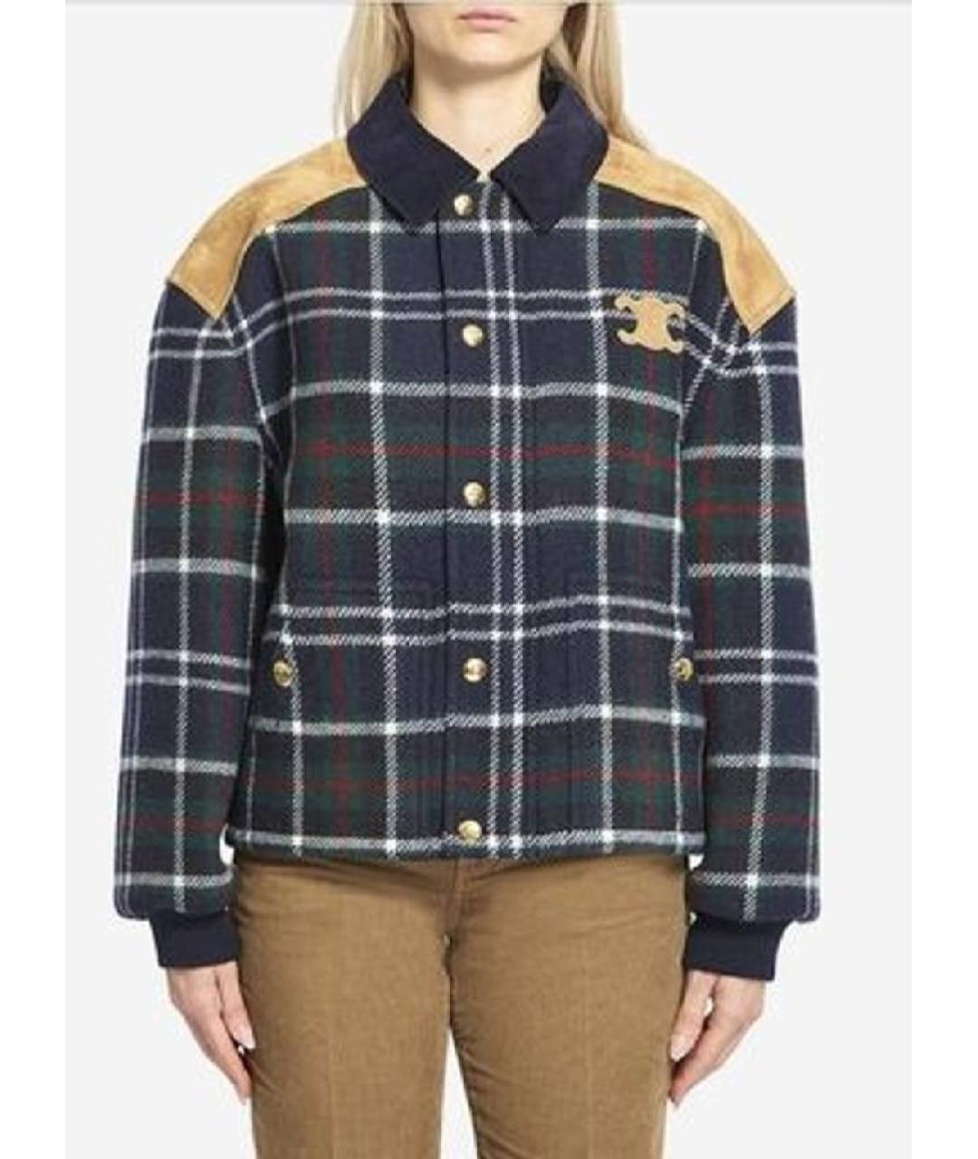 CELINE Синяя шерстяная куртка, фото 2