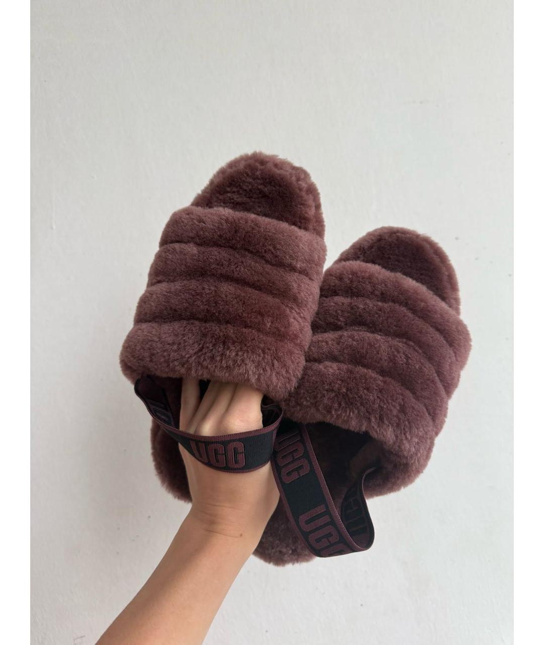 UGG AUSTRALIA Бордовые шлепанцы, фото 8