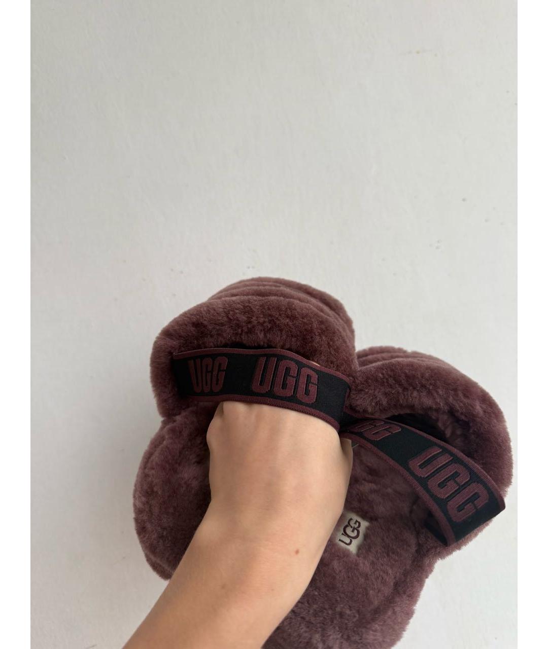 UGG AUSTRALIA Бордовые шлепанцы, фото 4