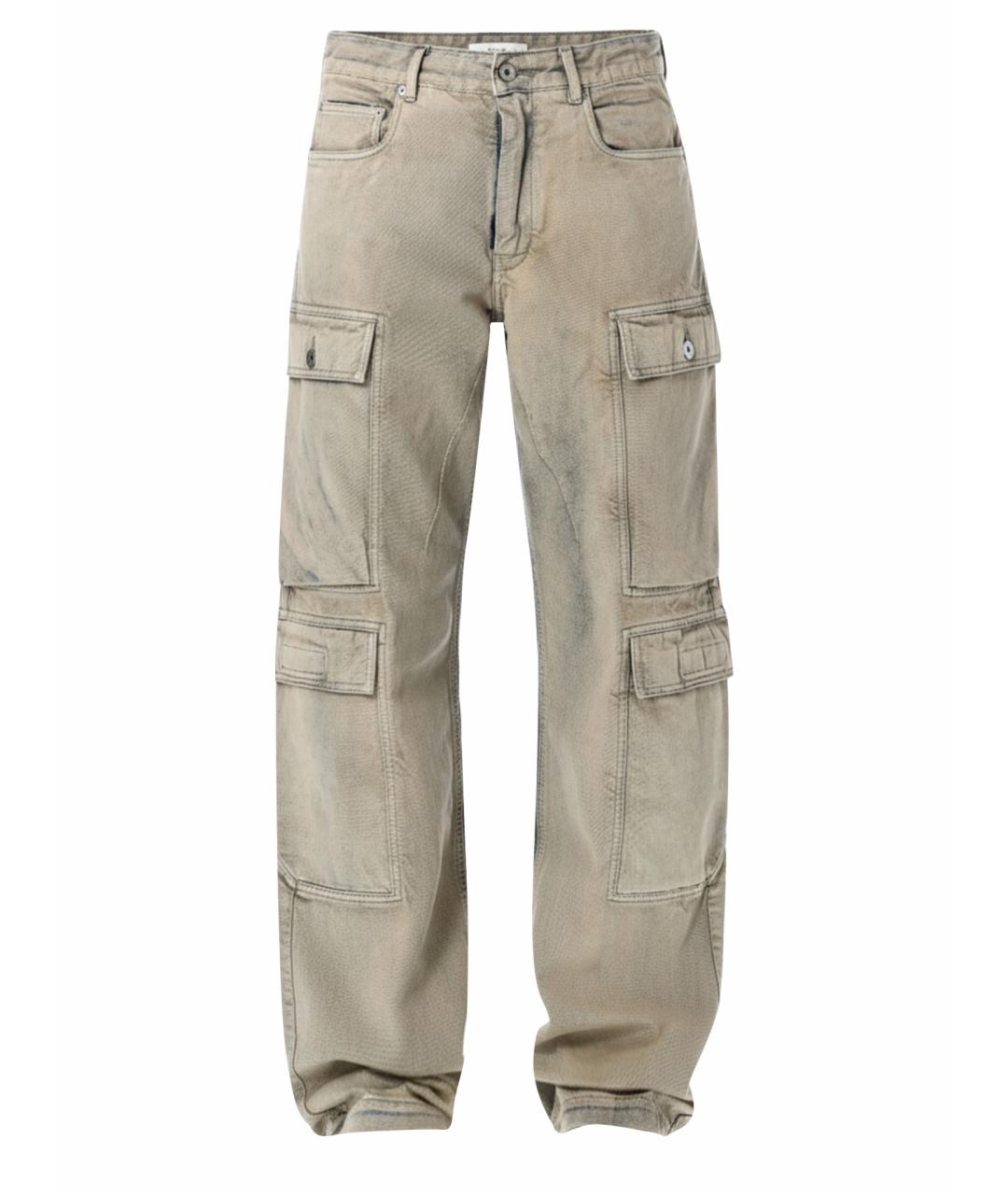 RICK OWENS Антрацитовые хлопковые прямые брюки, фото 1