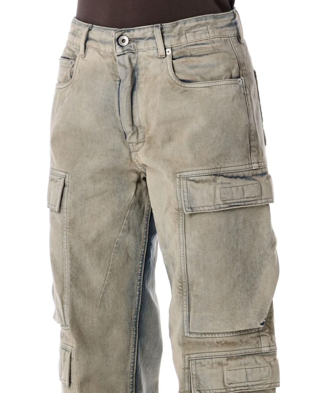 RICK OWENS Антрацитовые хлопковые прямые брюки, фото 3