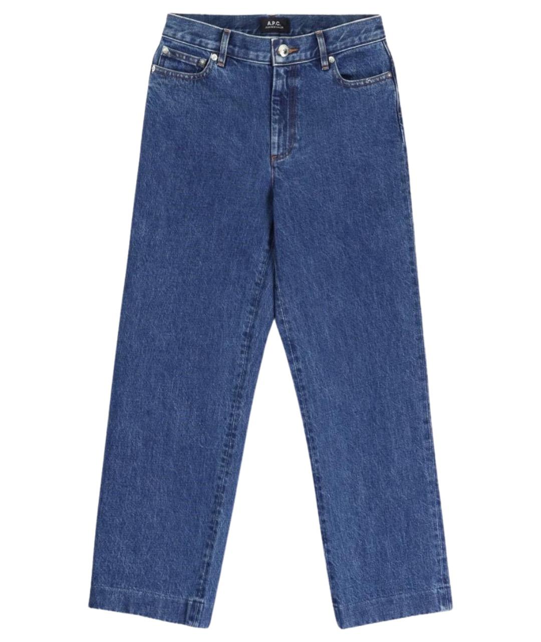 A.P.C. Синие хлопковые прямые джинсы, фото 1