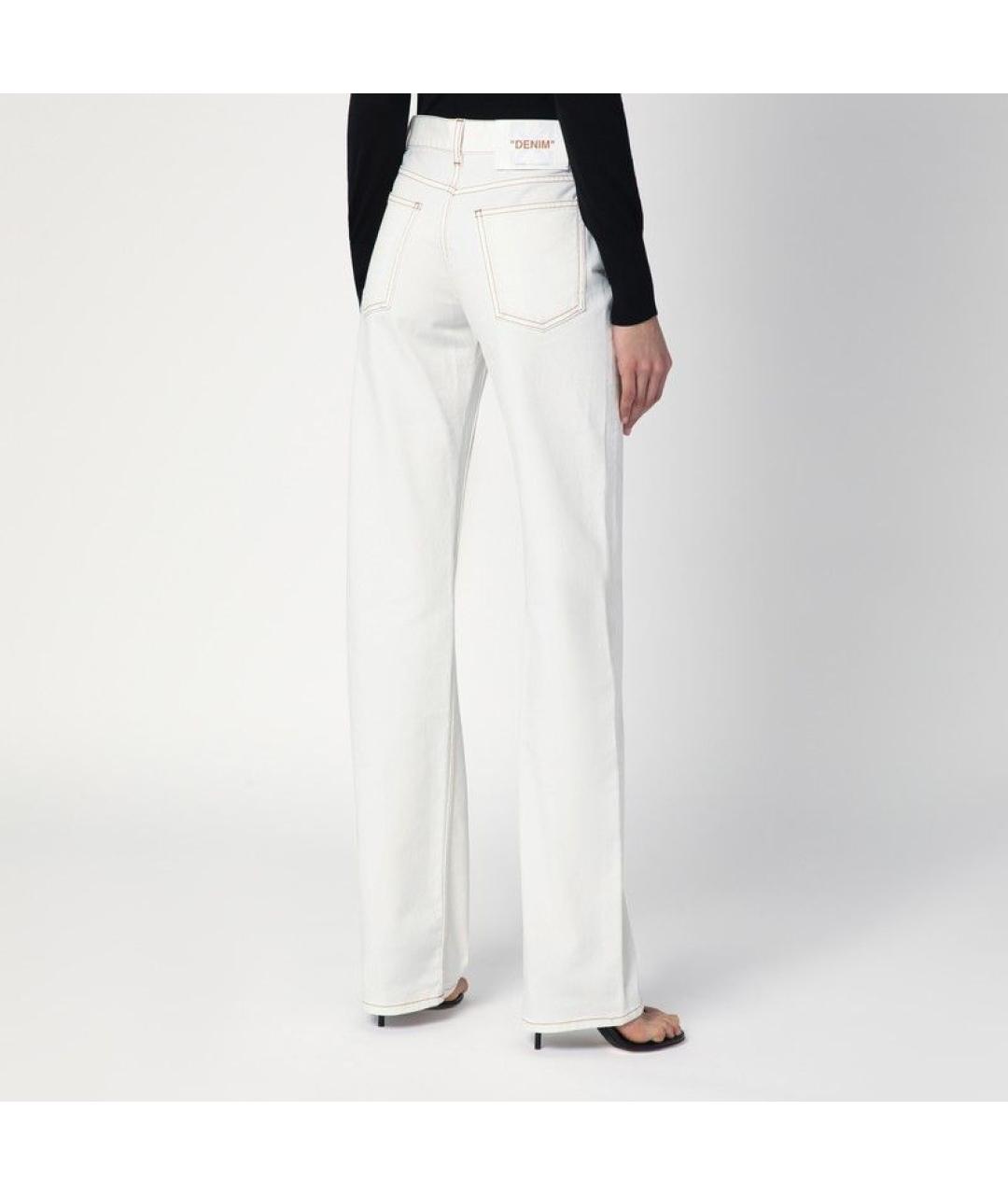 OFF-WHITE Белые хлопковые прямые джинсы, фото 3