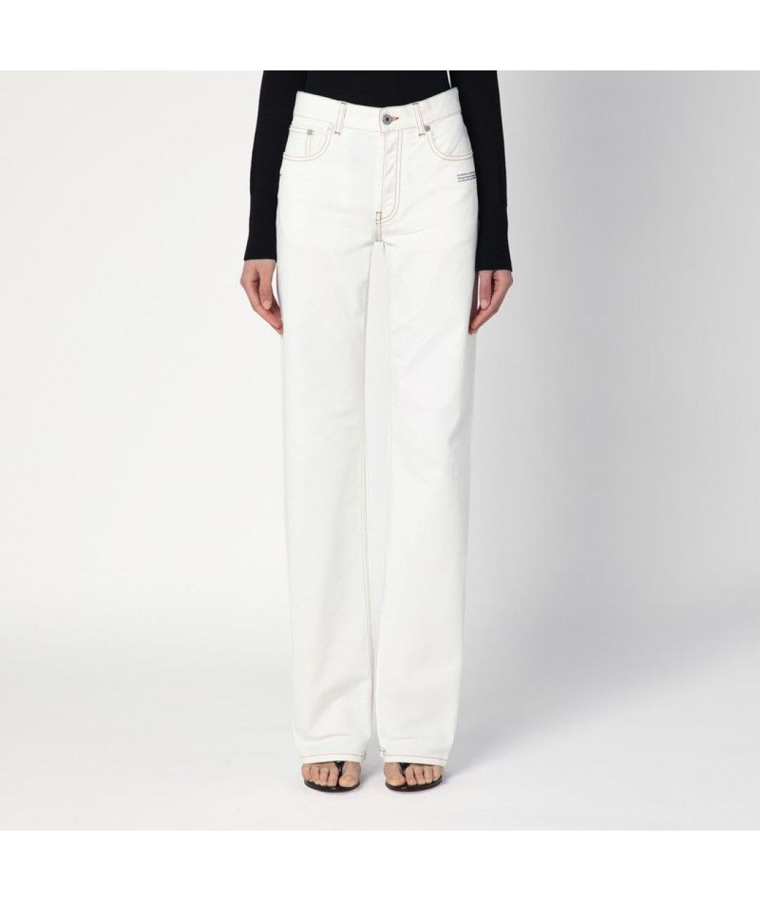 OFF-WHITE Белые хлопковые прямые джинсы, фото 2