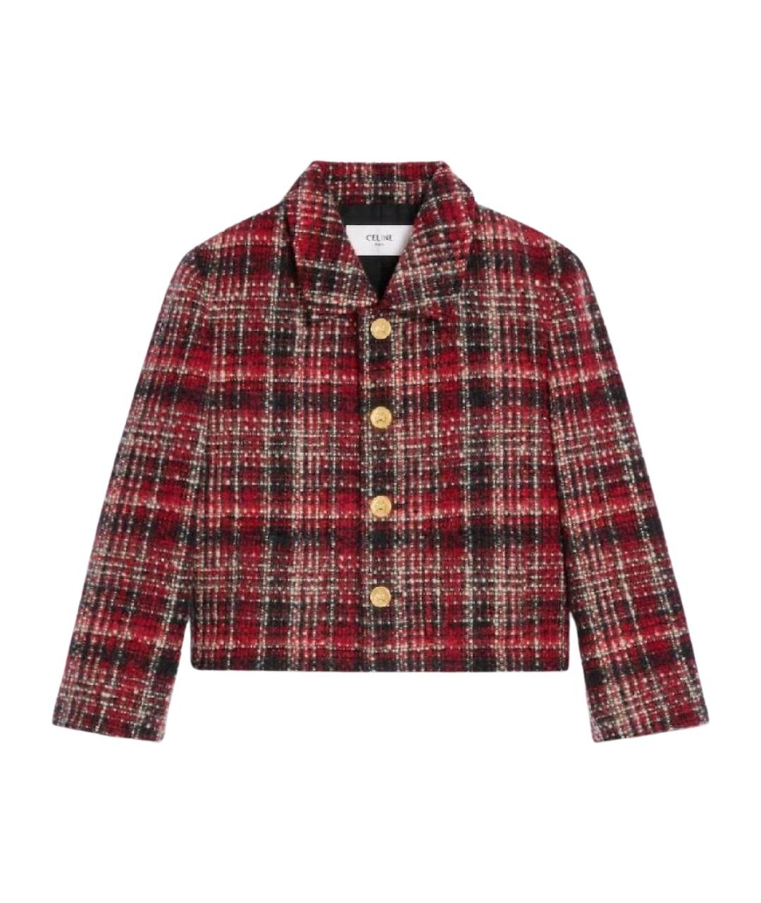 CELINE Красный твидовый жакет/пиджак, фото 1