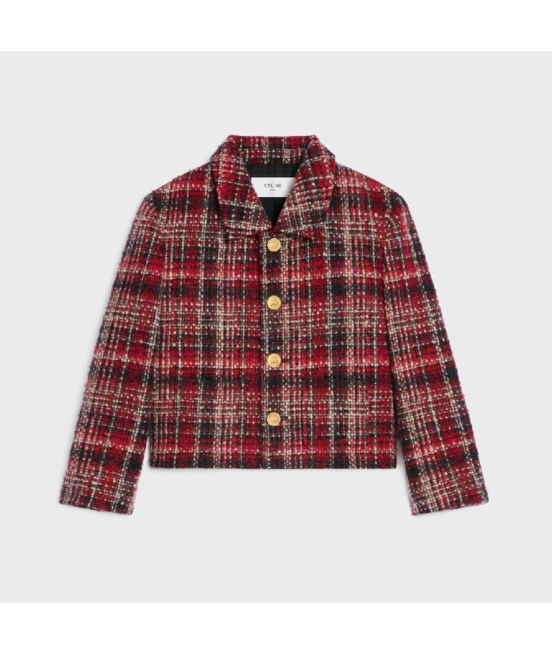 CELINE Красный твидовый жакет/пиджак, фото 7