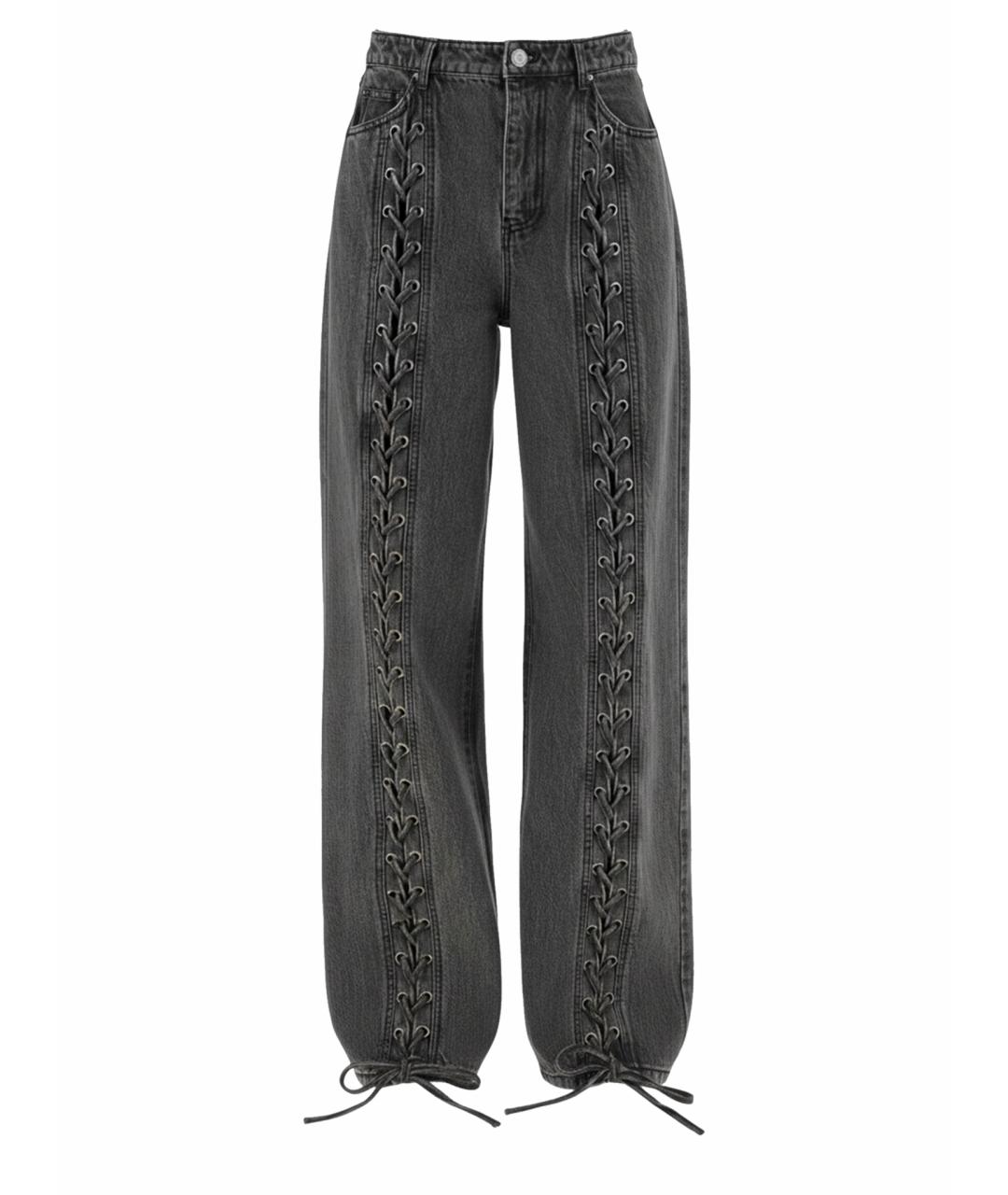 ROTATE Черные хлопковые прямые джинсы, фото 1