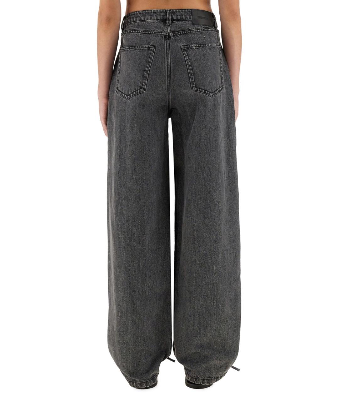 ROTATE Черные хлопковые прямые джинсы, фото 3