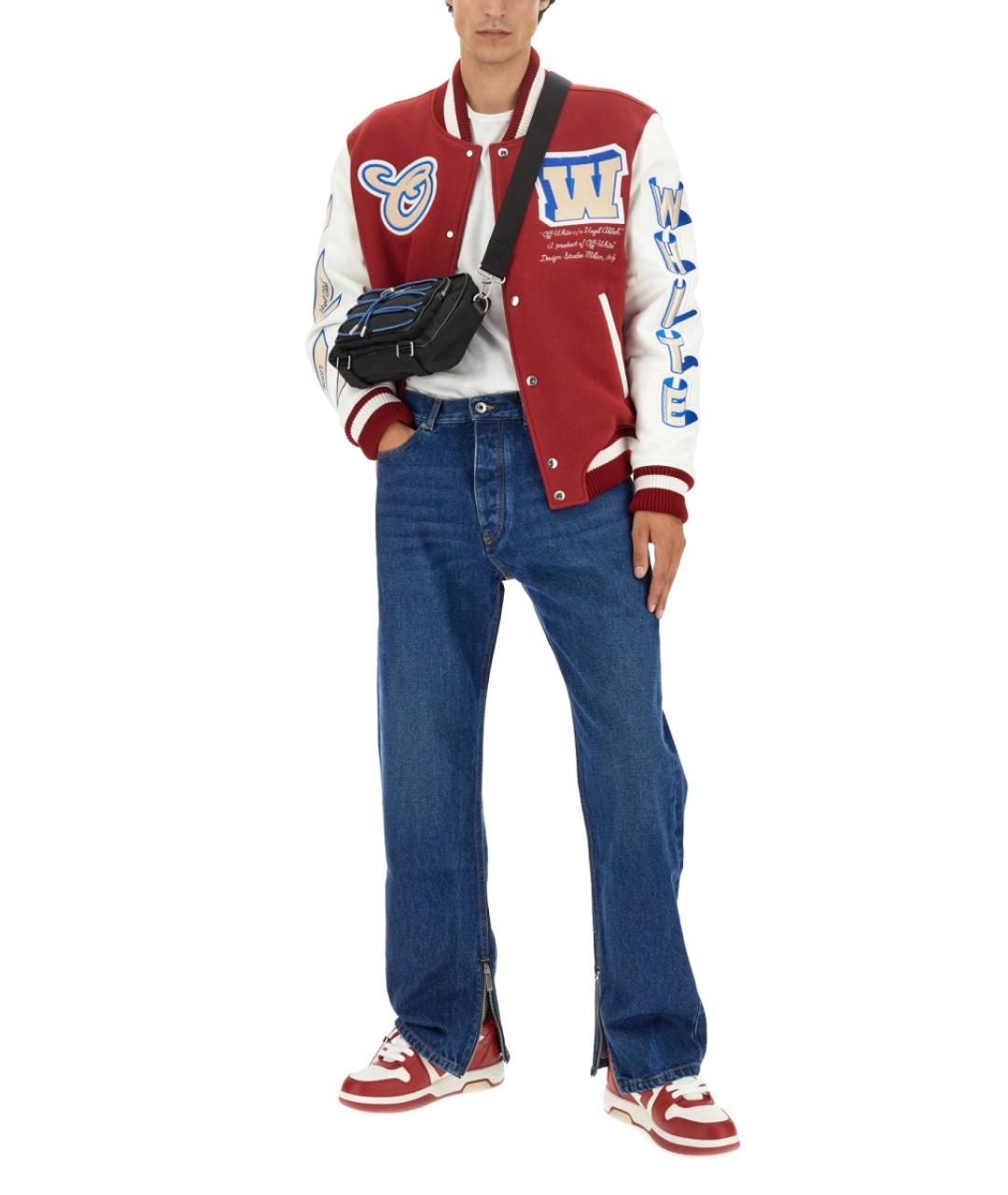 OFF-WHITE Синие хлопковые прямые джинсы, фото 2