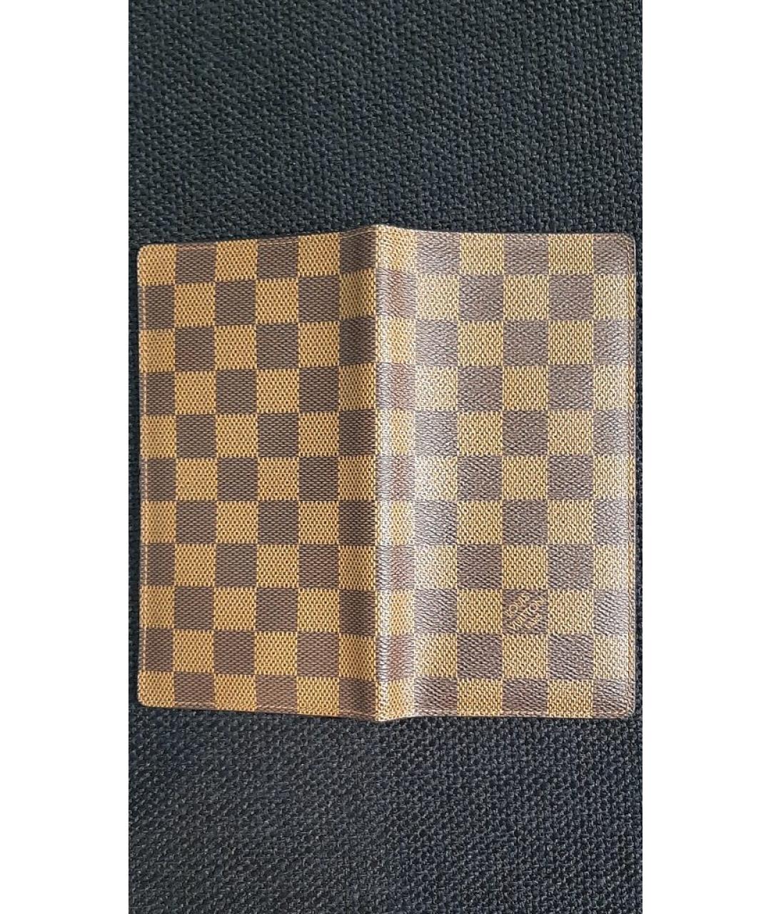 LOUIS VUITTON Коричневый кожаный кошелек, фото 2