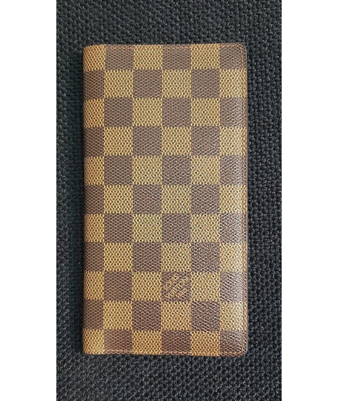 LOUIS VUITTON Коричневый кожаный кошелек, фото 9