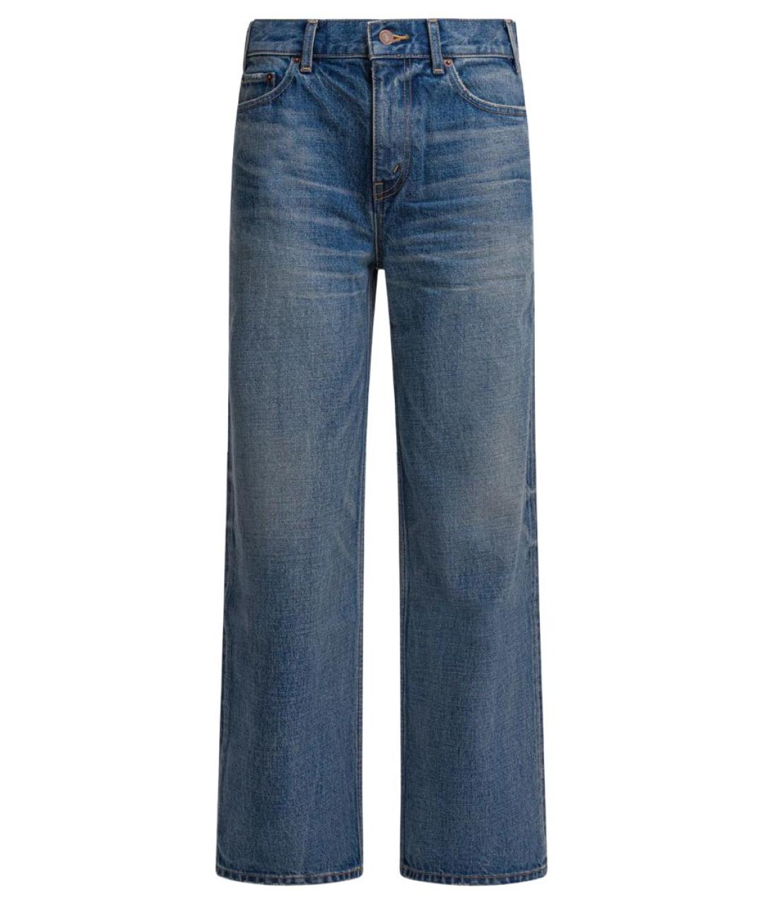 CELINE Голубые хлопковые прямые джинсы, фото 1