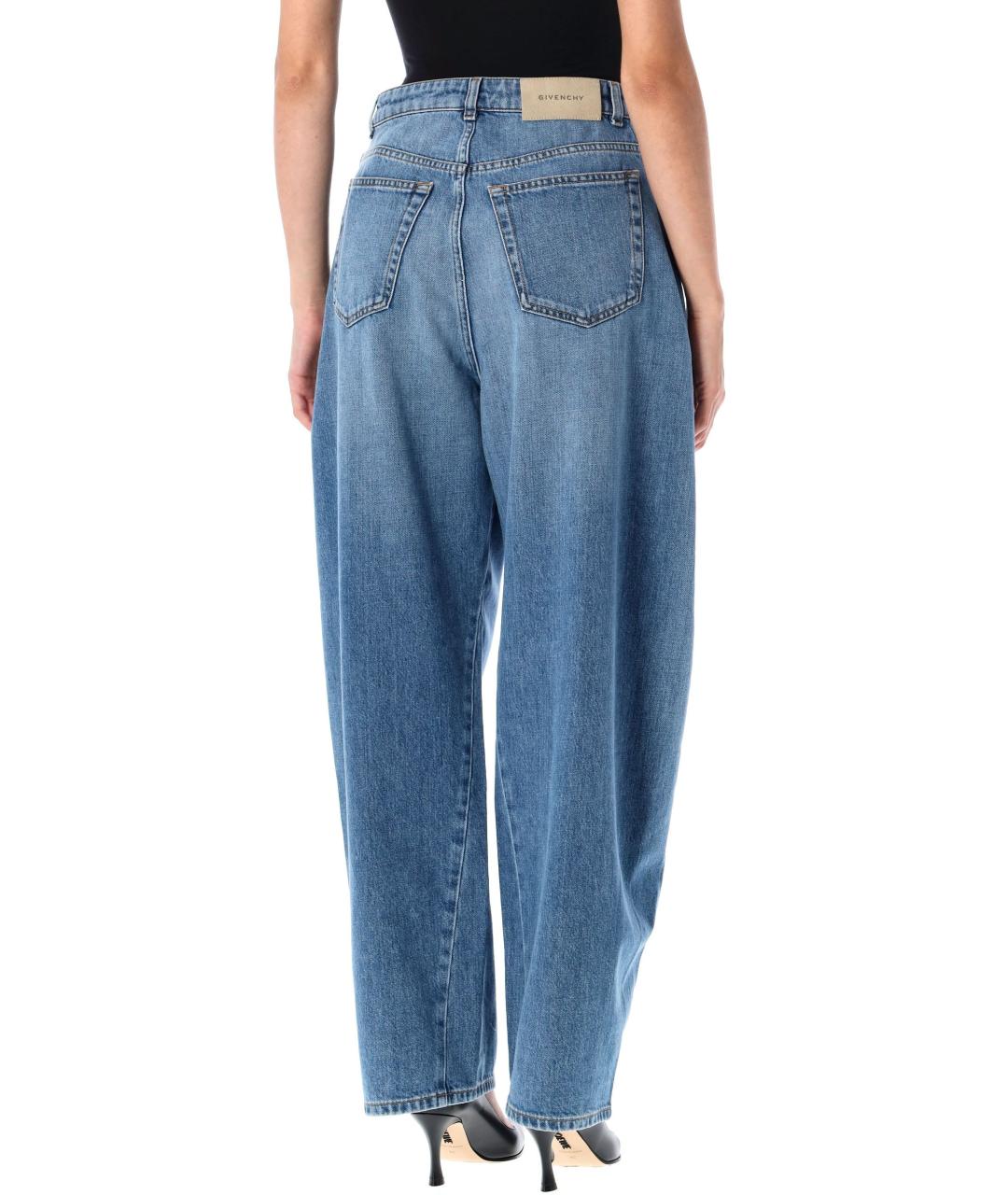 GIVENCHY Синие хлопковые прямые брюки, фото 2