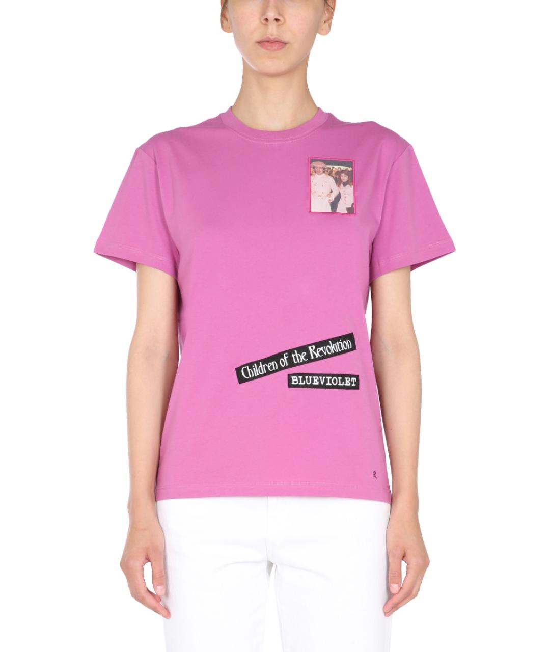 RAF SIMONS Розовая хлопковая футболка, фото 5