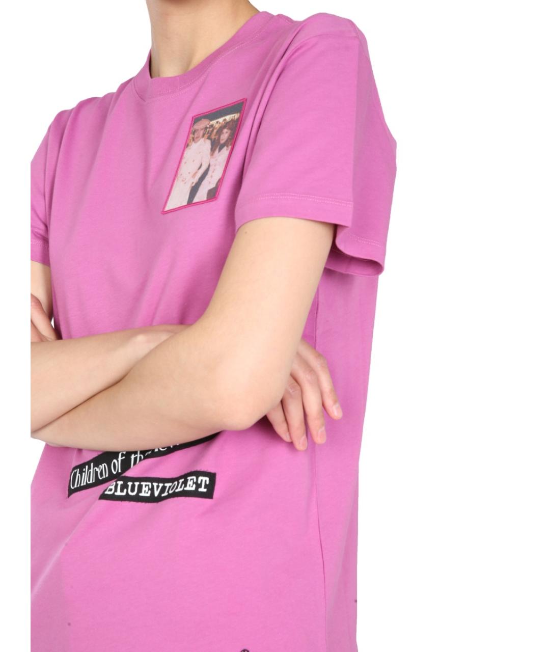 RAF SIMONS Розовая хлопковая футболка, фото 4