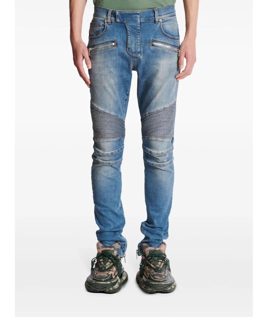 BALMAIN Голубые хлопковые джинсы скинни, фото 5