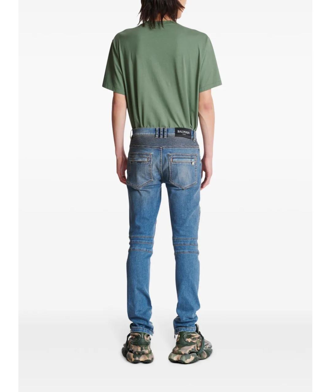 BALMAIN Голубые хлопковые джинсы скинни, фото 4