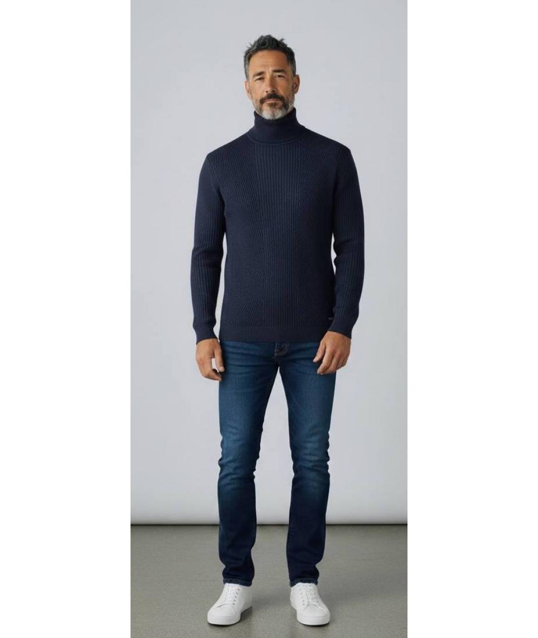 PAUL & SHARK Темно-синяя шерстяная водолазка, фото 9