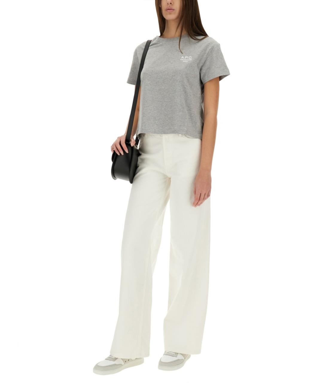 A.P.C. Белые хлопковые прямые джинсы, фото 3