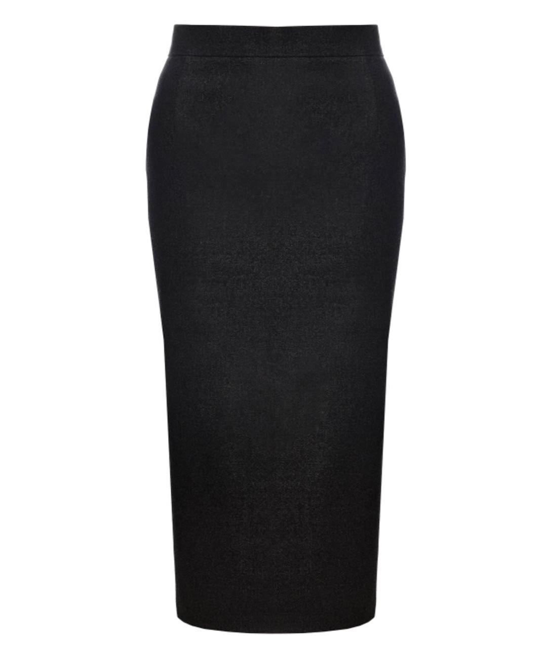 ESCADA Антрацитовая шерстяная юбка миди, фото 1