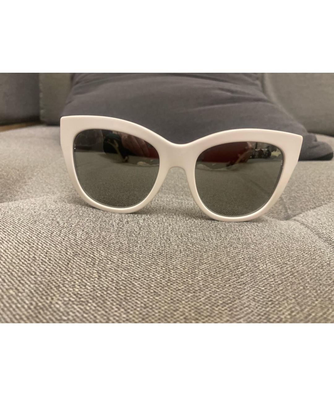 DOLCE&GABBANA Белые пластиковые солнцезащитные очки, фото 5