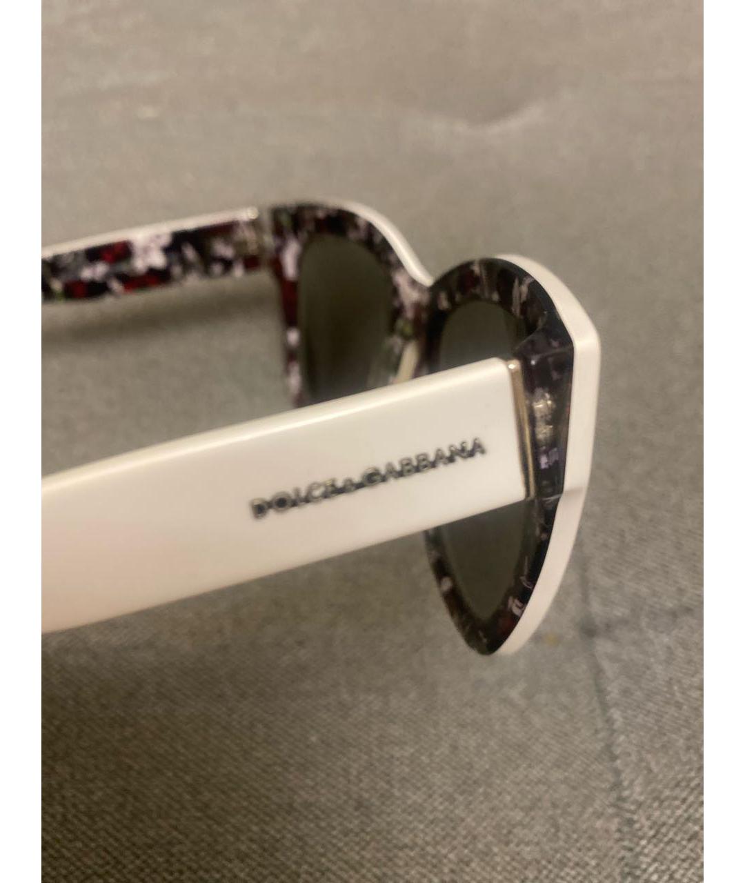 DOLCE&GABBANA Белые пластиковые солнцезащитные очки, фото 3