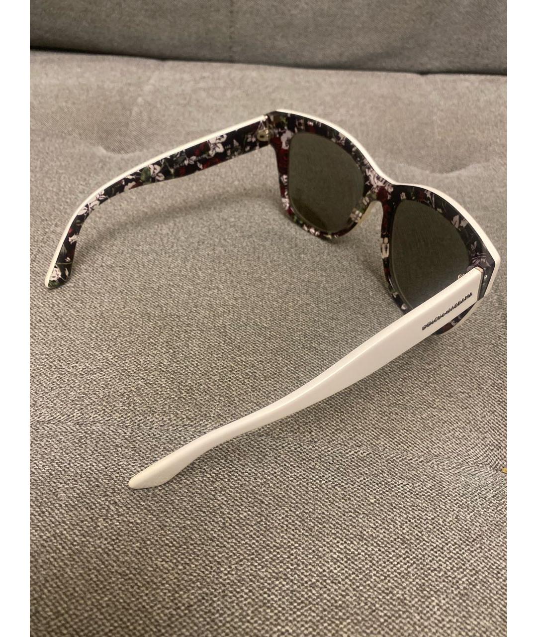 DOLCE&GABBANA Белые пластиковые солнцезащитные очки, фото 2