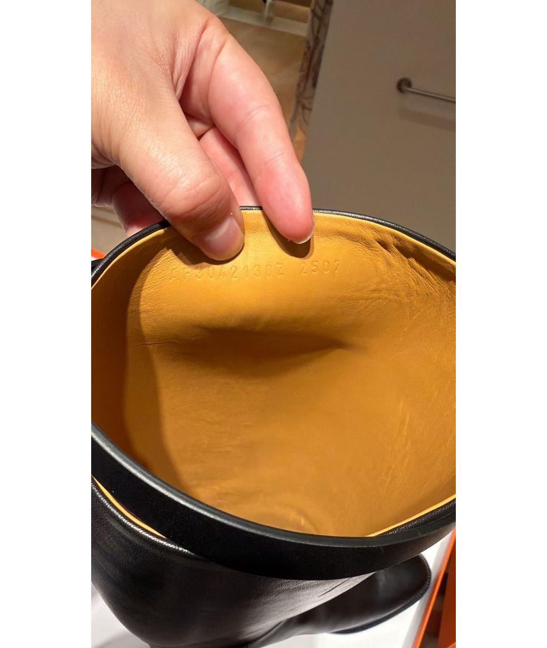 HERMES Черные кожаные сапоги, фото 8