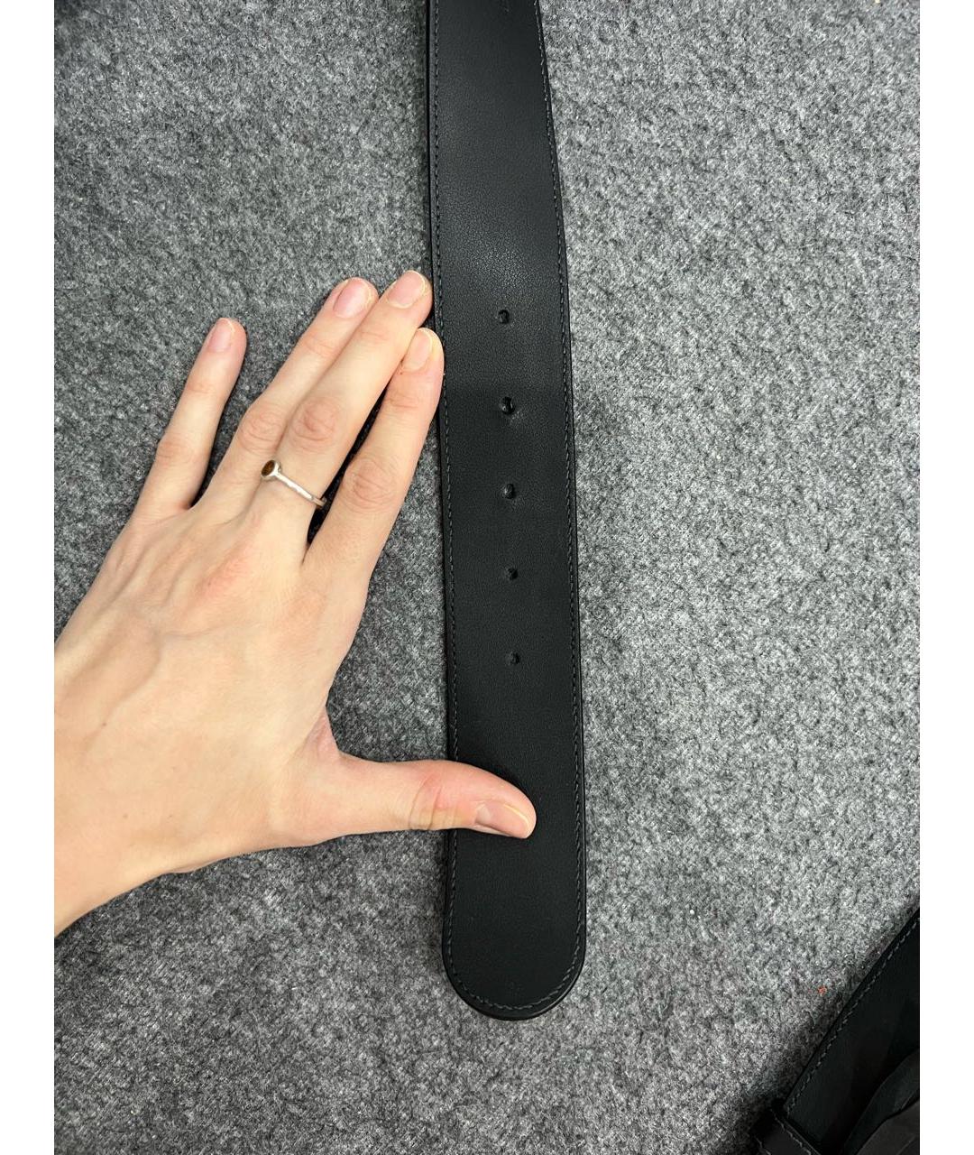 GUCCI Антрацитовый кожаный ремень, фото 6