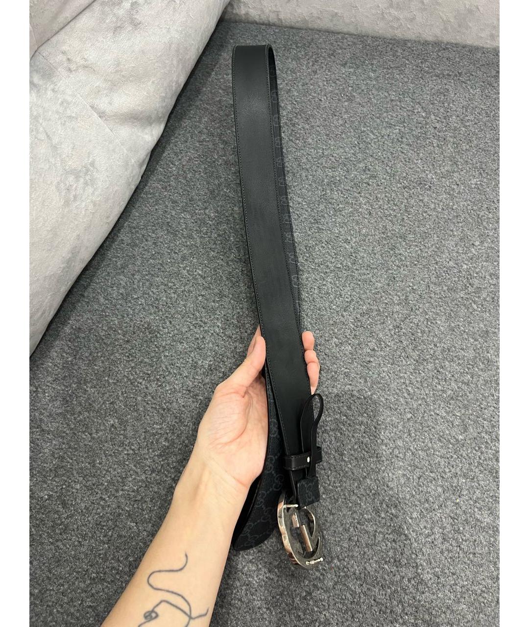 GUCCI Антрацитовый кожаный ремень, фото 2