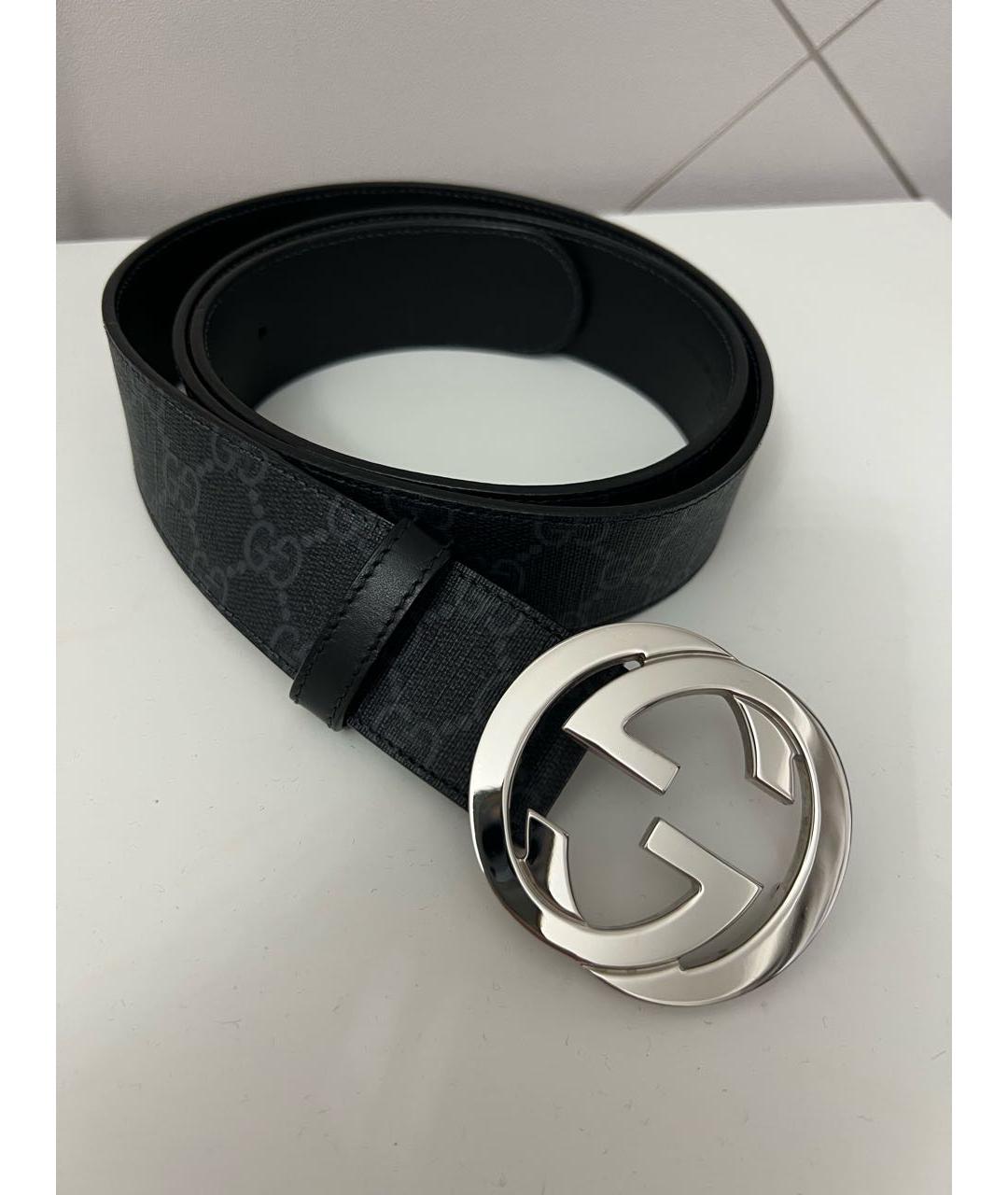 GUCCI Антрацитовый кожаный ремень, фото 4