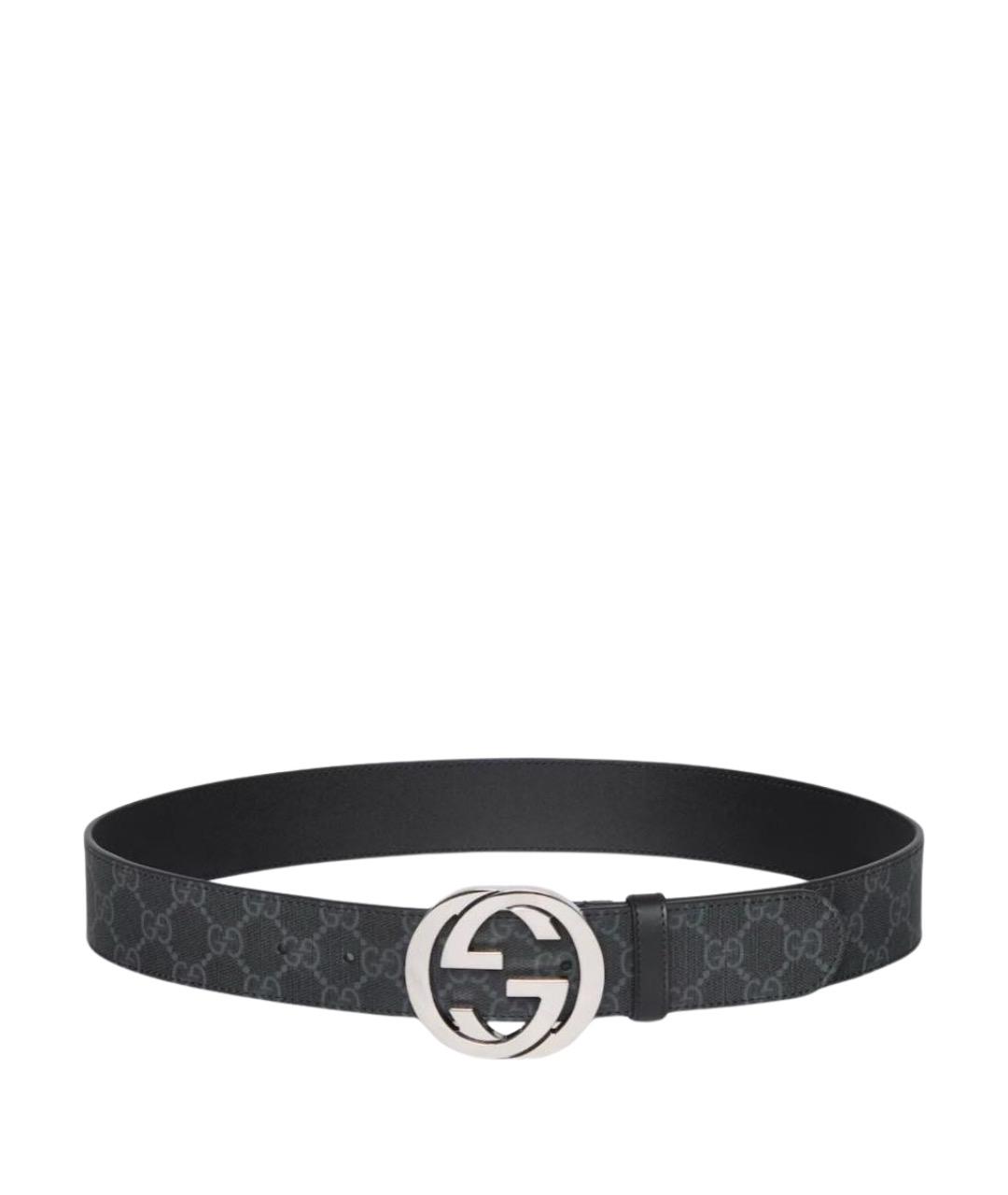 GUCCI Антрацитовый кожаный ремень, фото 1