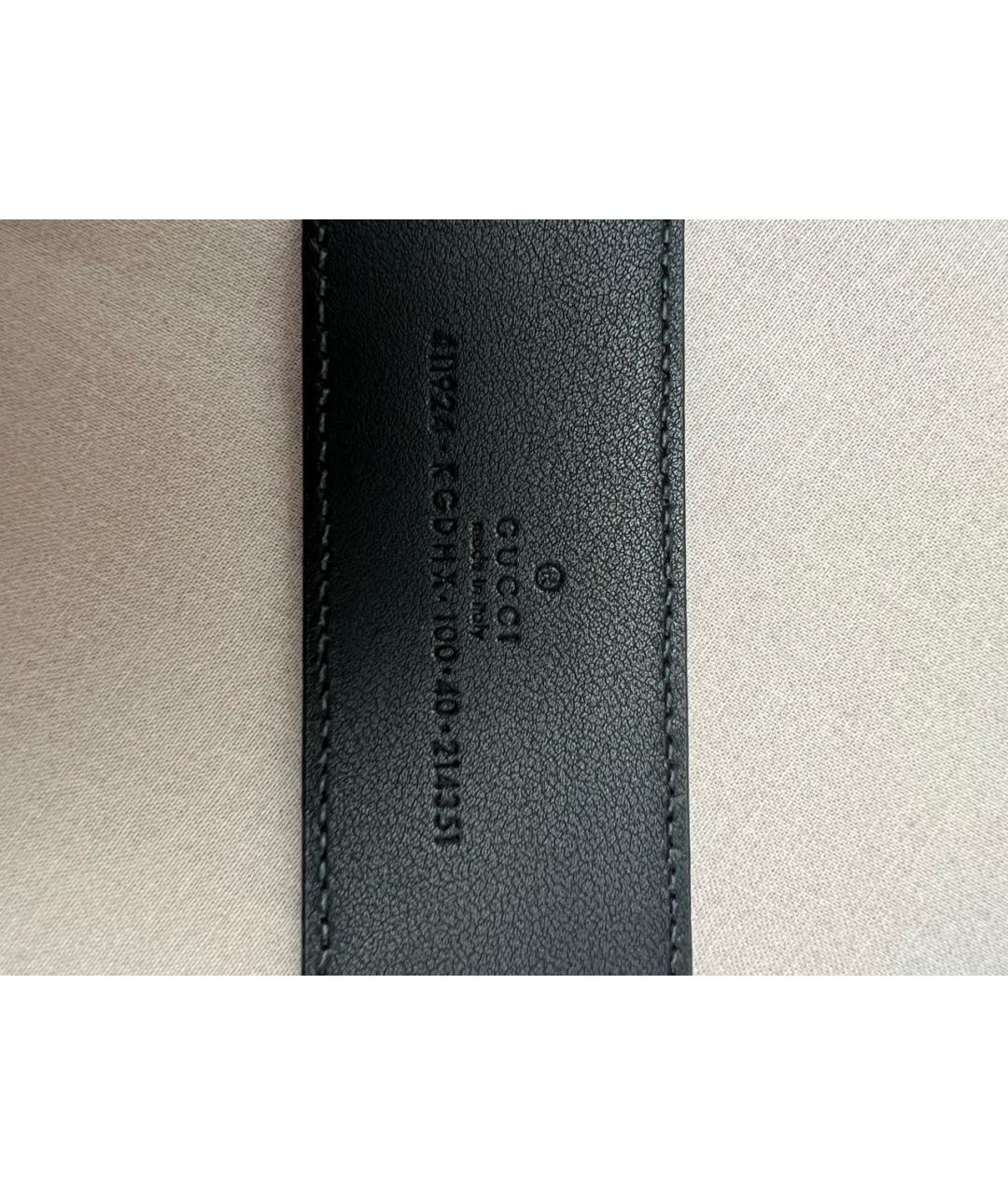 GUCCI Антрацитовый кожаный ремень, фото 3