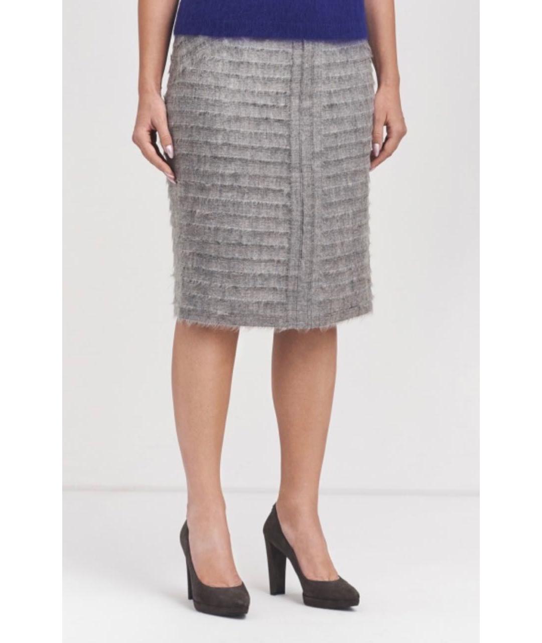 ESCADA Серая вискозная юбка миди, фото 4
