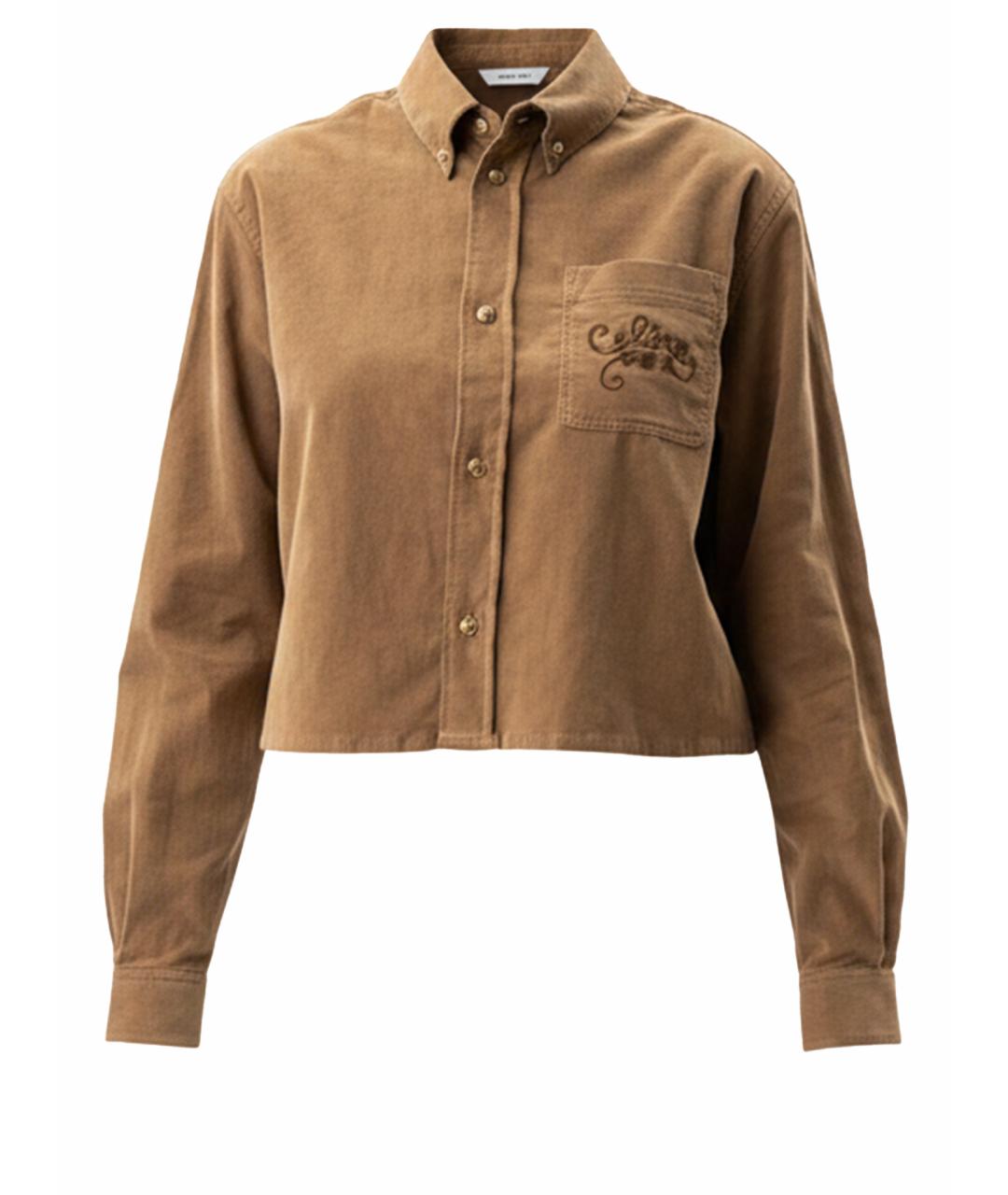CELINE Бежевая велюровая рубашка, фото 1