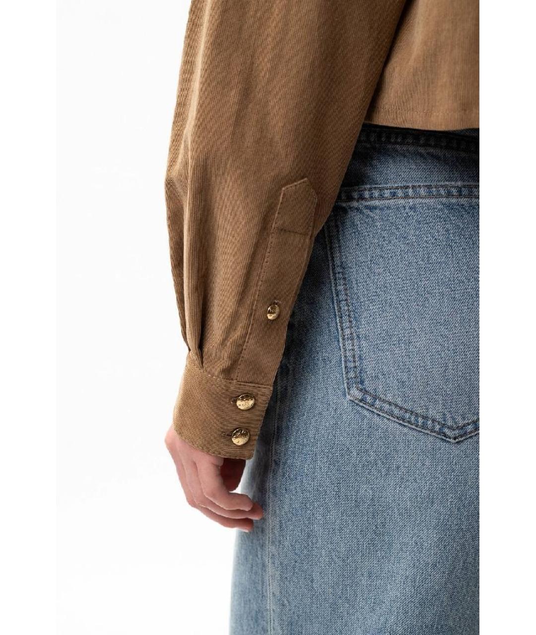 CELINE Бежевая велюровая рубашка, фото 6