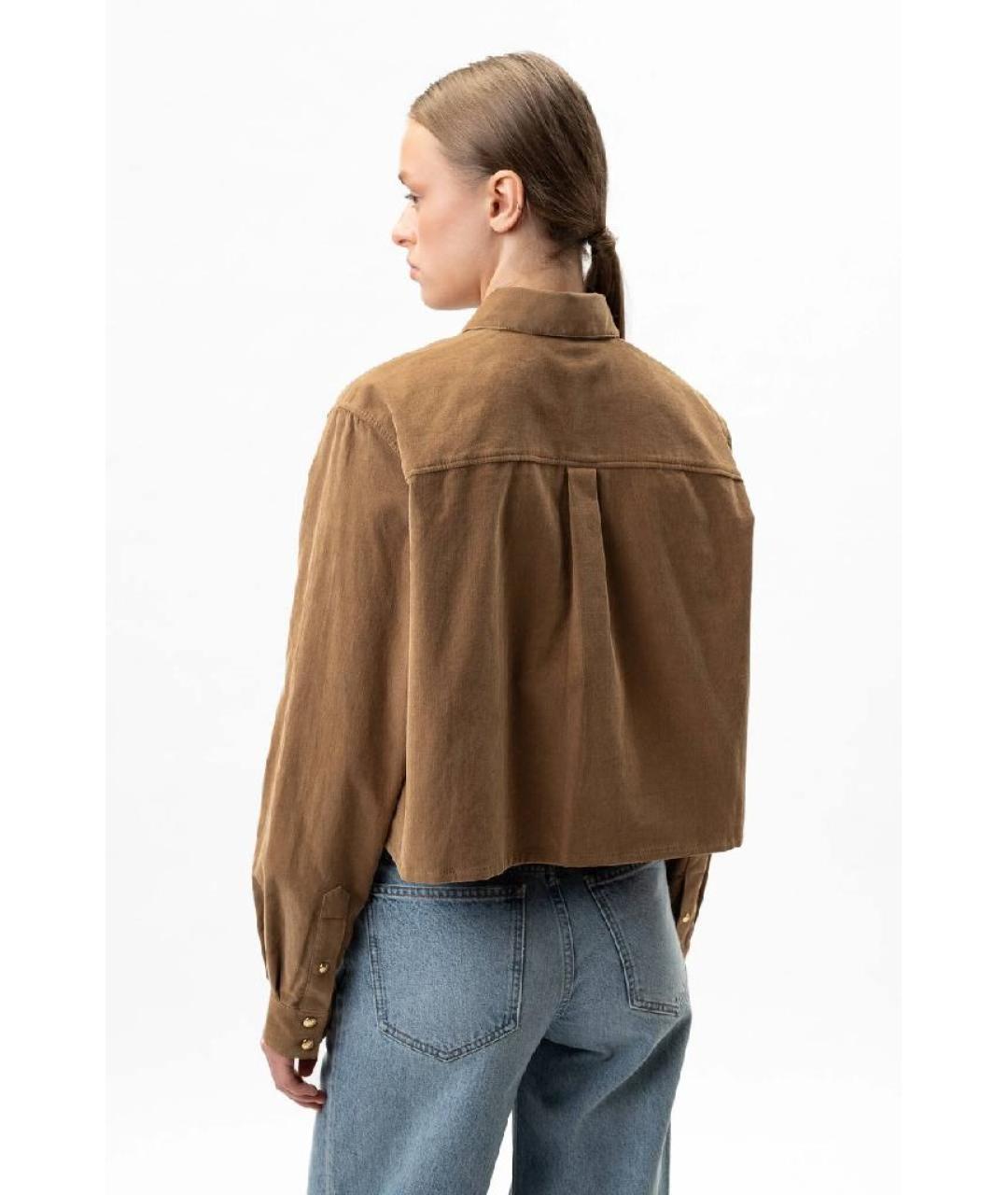CELINE Бежевая велюровая рубашка, фото 3