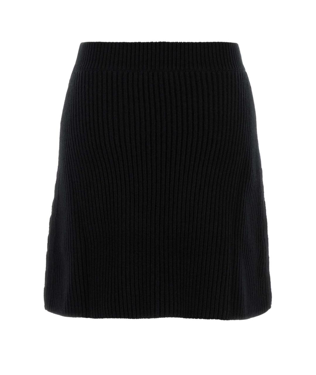 JIL SANDER Черная шерстяная юбка мини, фото 2