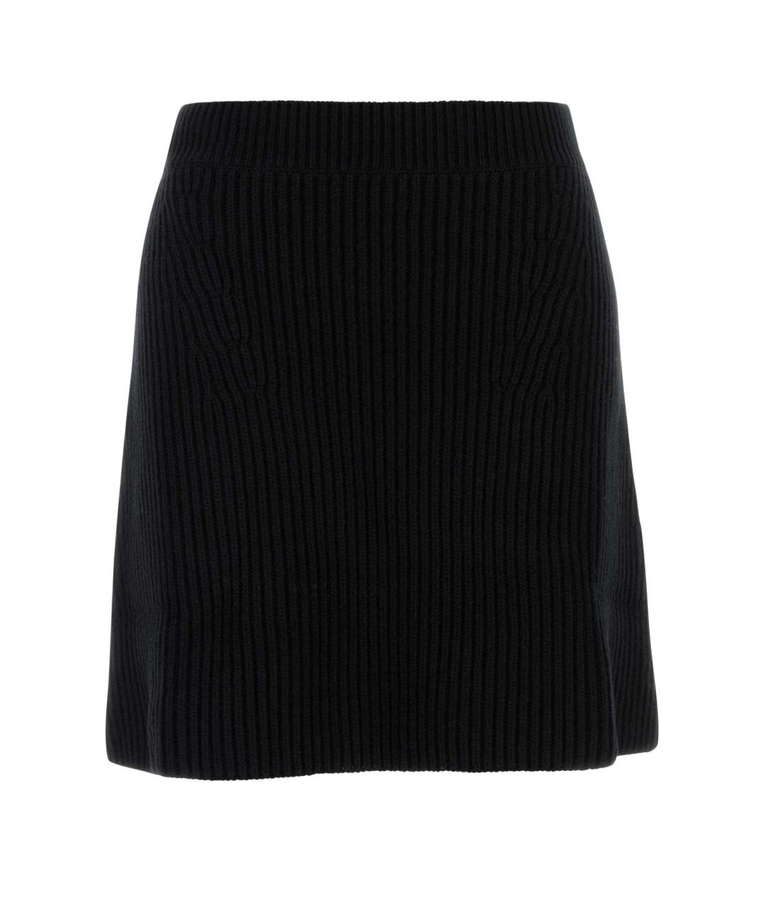 JIL SANDER Черная шерстяная юбка мини, фото 1