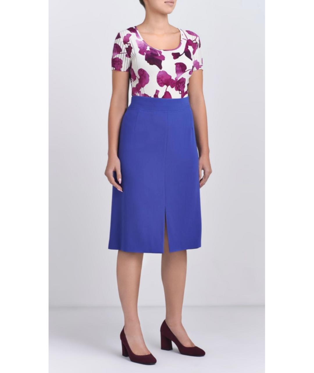 ESCADA Синяя шерстяная юбка миди, фото 2