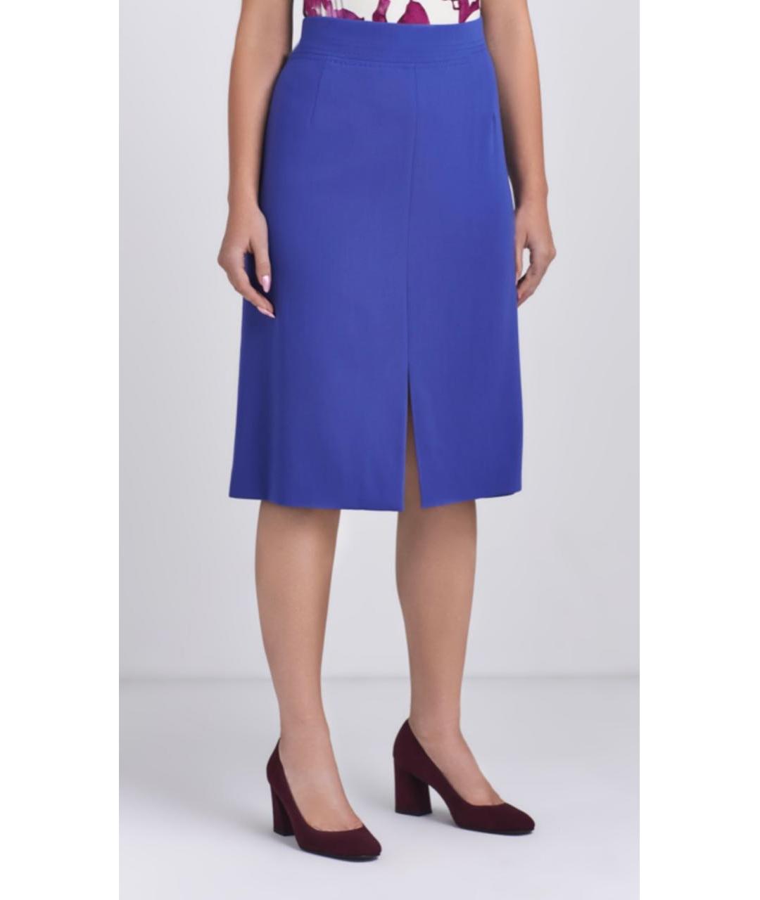 ESCADA Синяя шерстяная юбка миди, фото 3