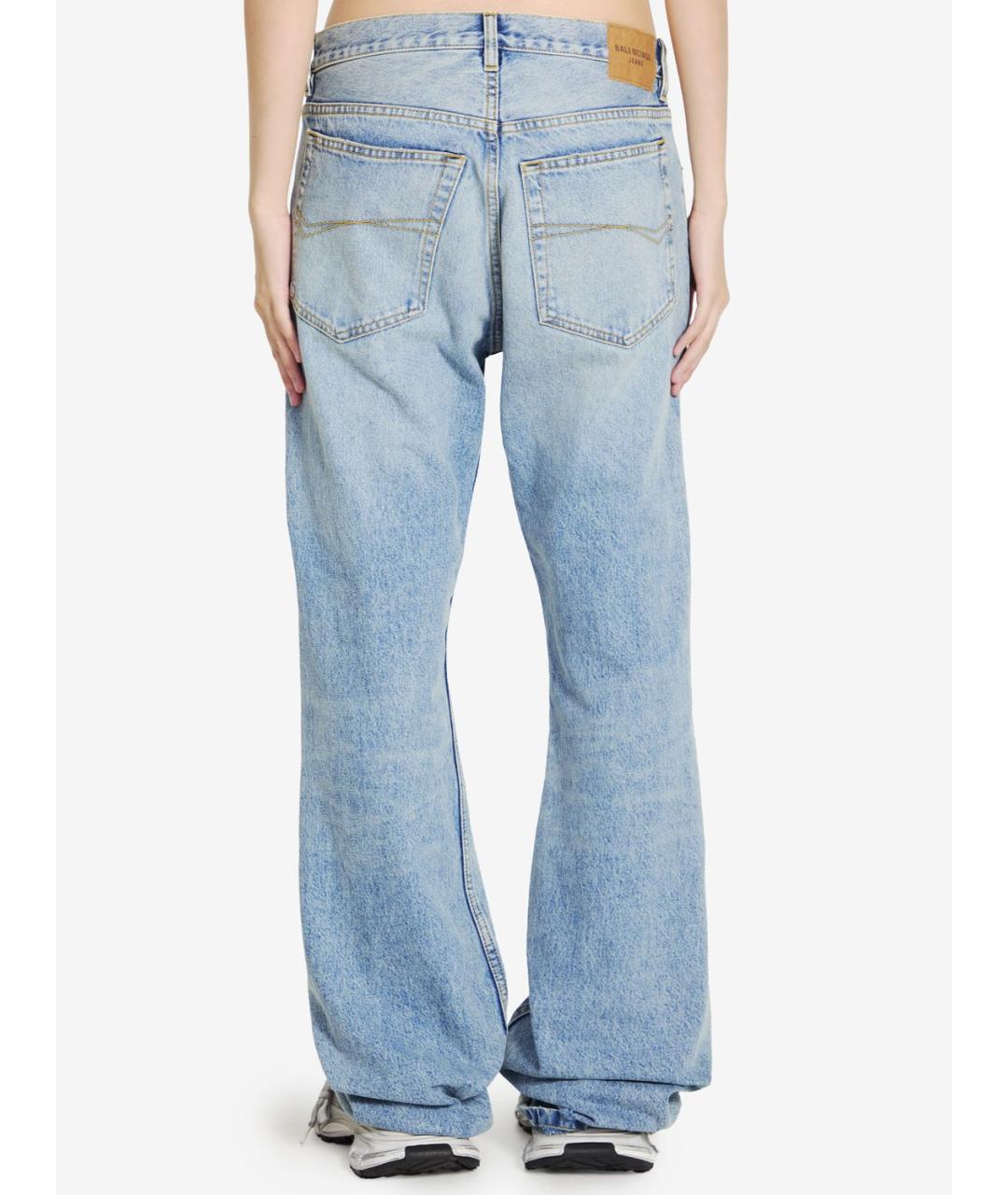 BALENCIAGA Синие хлопковые прямые джинсы, фото 4