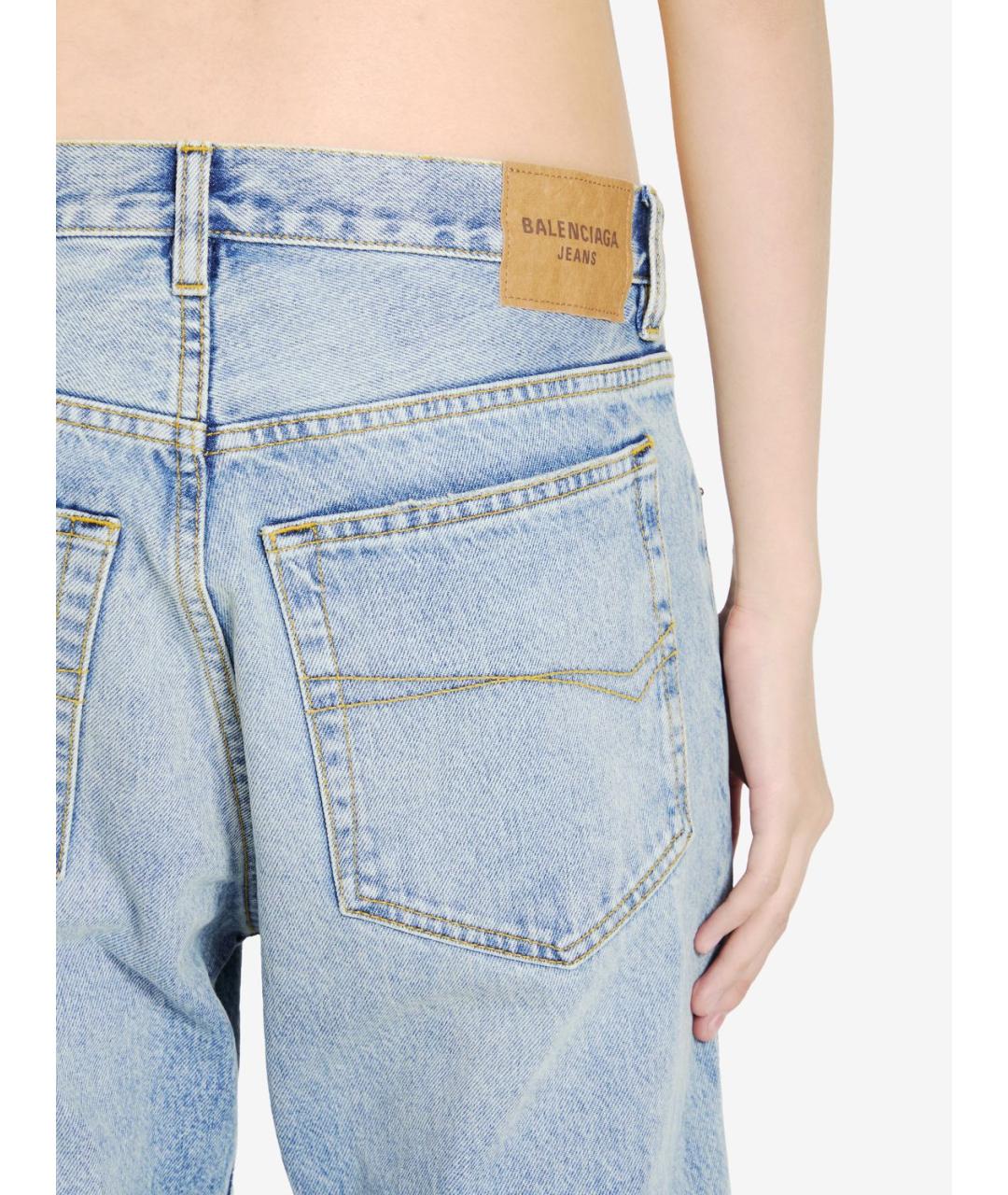 BALENCIAGA Синие хлопковые прямые джинсы, фото 5