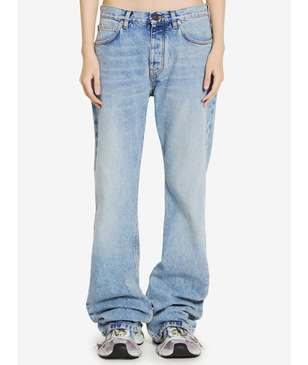 BALENCIAGA Синие хлопковые прямые джинсы, фото 2